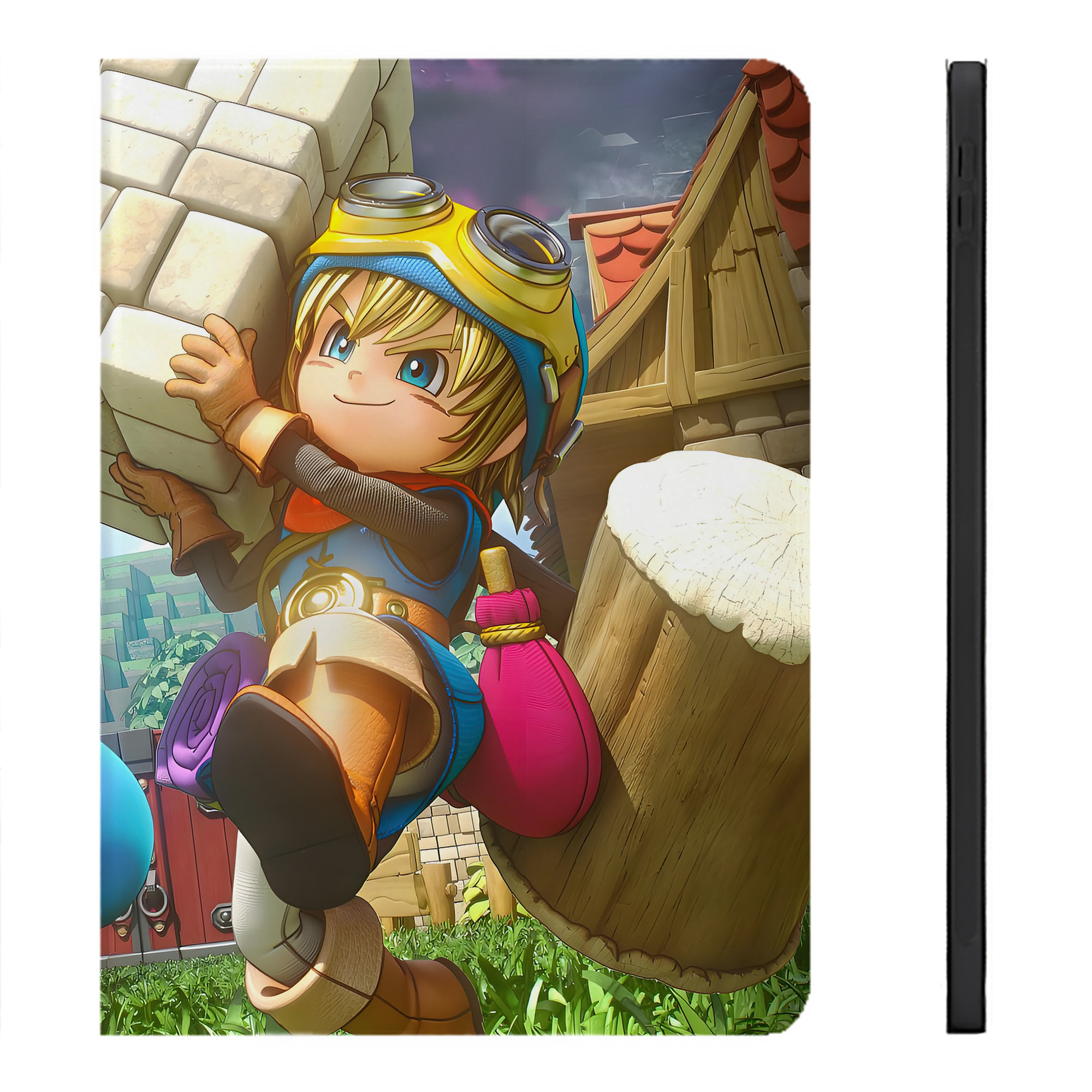 （画像用） ドラゴンクエスト Doragon Kuesuto Dragon Quest IPadケース ペンホルダー付き ブックスタイルデザイン
